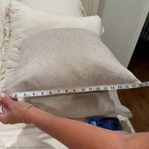 Set of Two Sparkly Silver Throw Pillows - Picture 5 of 5